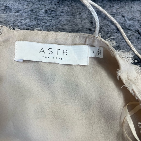 ASTR The Label Livia Textured Eyelash Mini Dress In Cream Size Medium - Picture 4 of 9